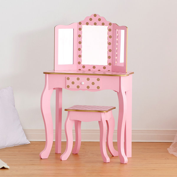 Teamson Kids Kids Vanity Set with LED Lighted Mirror Wayfair